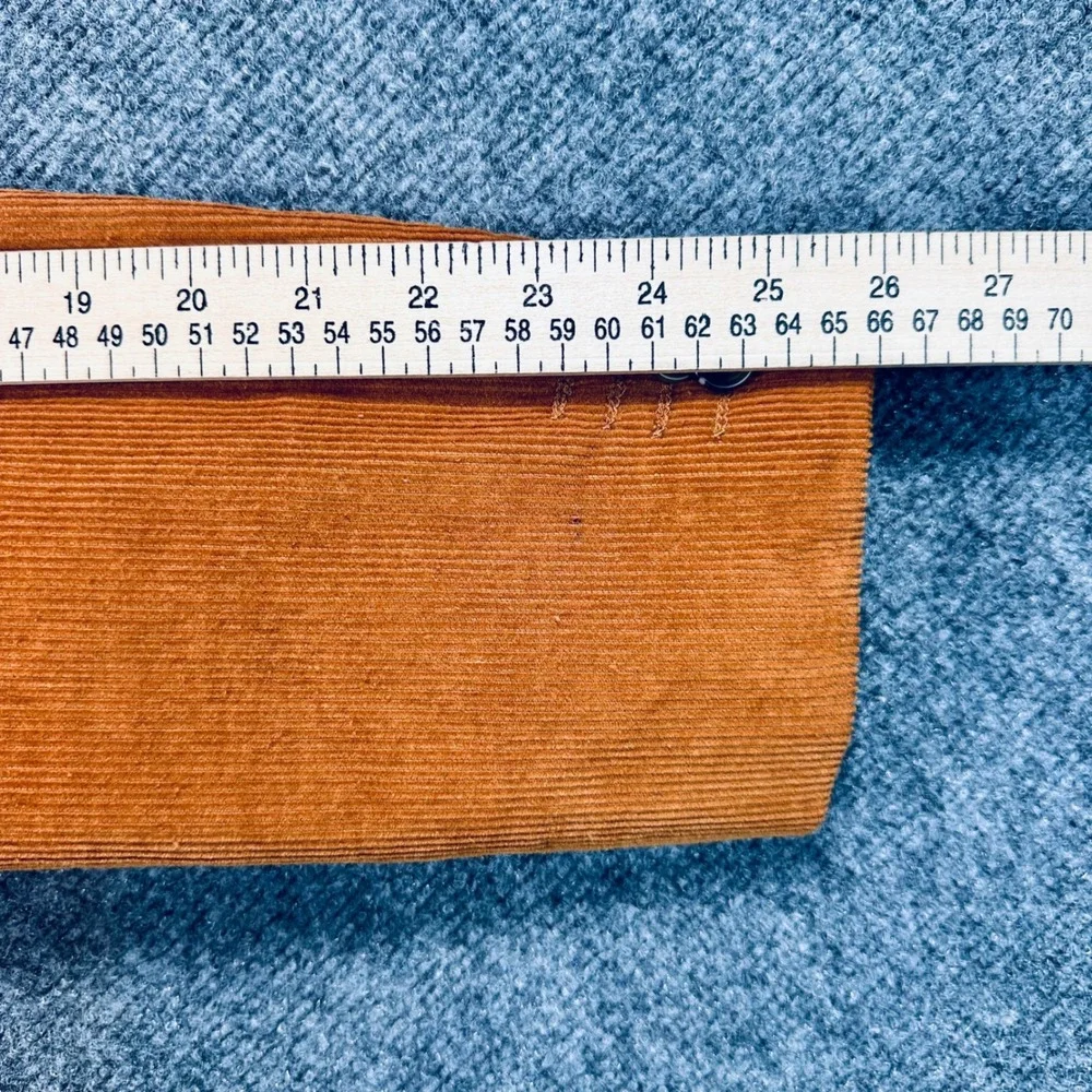 Alan Flusser 48R Burnt Orange Corduroy Blazer Jacket Sport Coat Plaid Lining